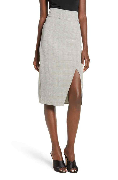 WAYF Gray Green Faux Wrap Pencil Skirt Size M