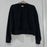 Abound Women's Mock Neck Long Sleeve Fleece Pullover in black size L