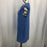 Susina Shoulder Padded Tank Bodycon Dress Womens L Blue Rib Knit Mini NWT