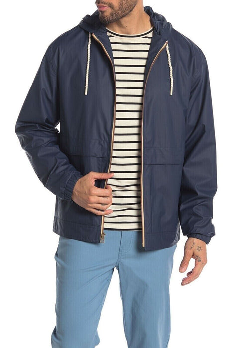 Men's WP Weatherproof Hooded Full Zip Rain Slicker Sport Jacket Raincoat Coat S