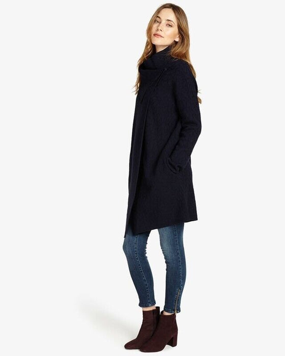 Phase Eight Belen Jacquard Knitted Coat Navy Size 12UK 8US