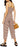 Topshop - Combinaison à bretelles et rayures avec ceinture - Marron Taille 8 convient aux plus petits