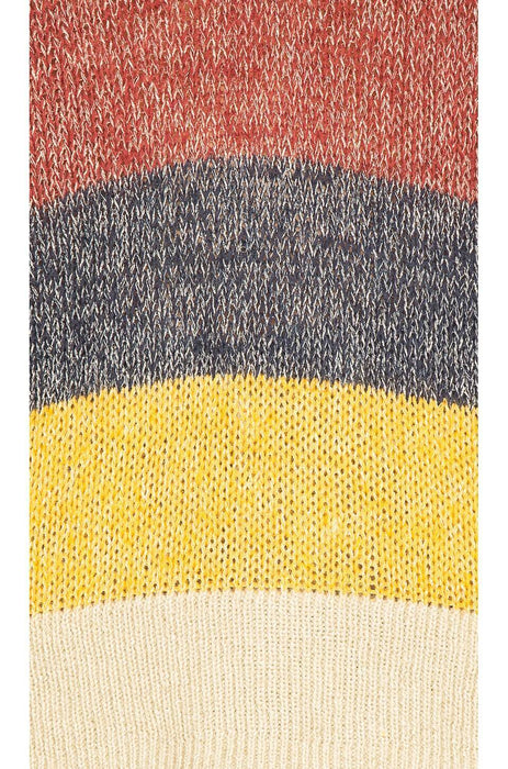 BCBGMAXAZRIA Mohair V-Neck Pullover In Striped Metallic Port Combo Size XXS