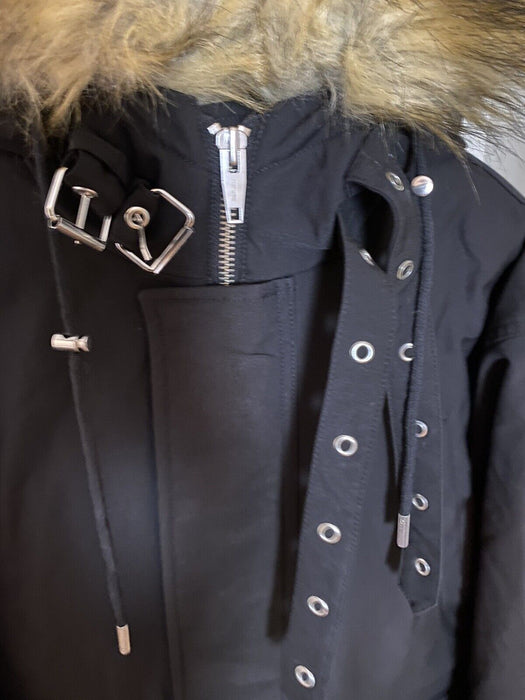 The Kopples Cotton Parka With Faux Fur Collar Black Size 2 Fits As Large $725