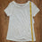Susina Women's Ruched Burnout T-Shirt Round Neck In White Snow Size S