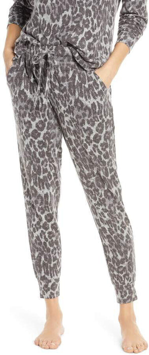 BP Comfy Cosy Joggers Pants Grey Leopard Dash Size S