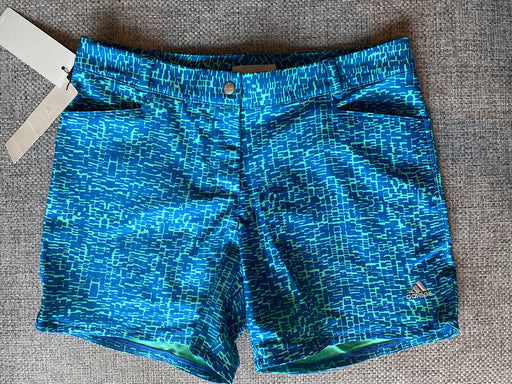 Adidas Golf Girl's Printed Shorts Hi-Res Blue Size L