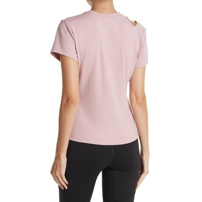 Nine West Cutout Shoulder Mauve Shadow Activewear T-Shirt Size M