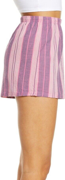BP. Boyfriend Stripe Pajama Shorts In Pink Ibis Emmy Stripe Size M