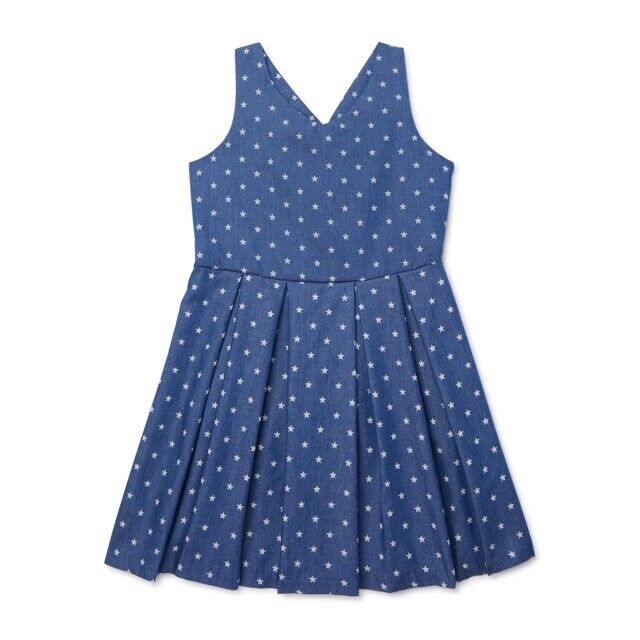 Marmellata Girls Sleeveless Star Print Denim Dressing blue $54 size 14