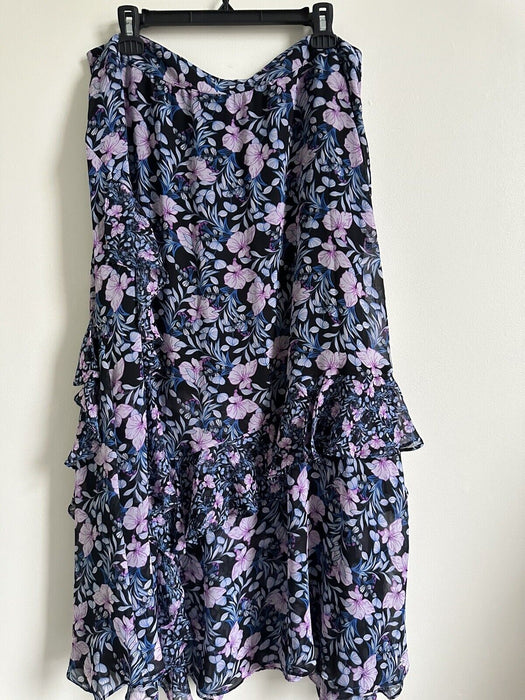 Vince Camuto  $134 Mystic Blooms Floral Skirt Charming Tiered plus ize 14W