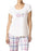 T-shirt de nuit à manches courtes et col rond HUE pour femmes, Gardenia, taille L 40 $