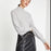 BCBGMAXAZRIA Long Sleeve Turtleneck Cropped Sweater In Light Dove Size L $178