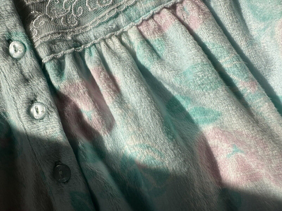 Jasmine Rose Long Floral Night Gown size XL aqua
