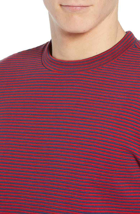 RVCA Men's Long Sleeve T-Shirt In Pompei Red Stripe Size M