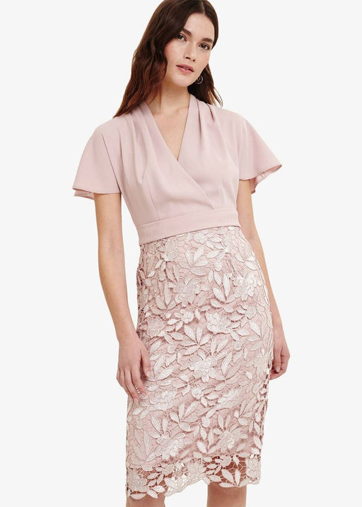 Phase Eight Women's Moriko Lace Short Sleeve Dress In Pink Size 6 US (10UK) $290