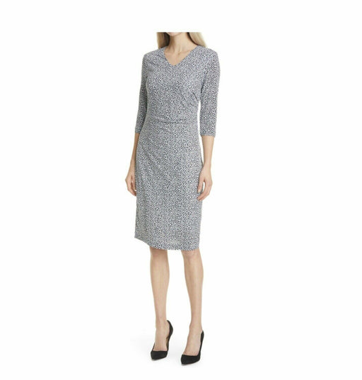 BOSS Women's Epona Printed Jersey Dress in Midnight Fantasy Size M $398