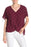 Blu Pepper Nordstrom Polka Dot Short Sleeve Blouse Burgundy Size M
