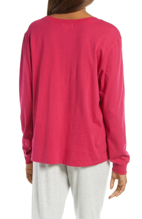 Treasure & Bond $79 XXS Pink Vivacious Oversized Crew Neck Long Sleeve Tee