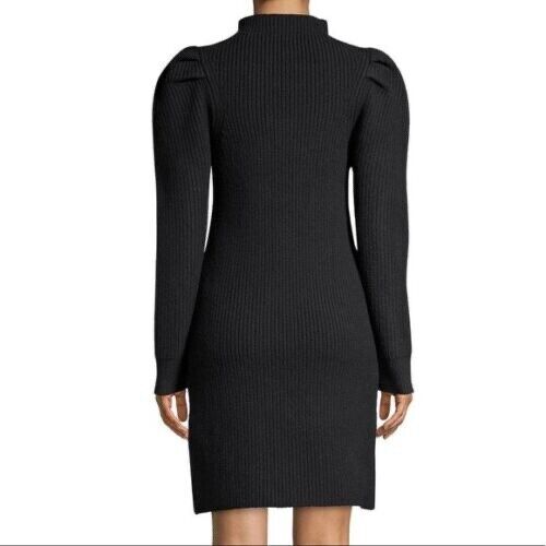 Sandro Women's Wool Long Puff Sleeve Sweater Dress In Black Size 40 (8 US) $400