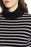 Halogen Cashmere Turtleneck Sweater in Black/White Stripe Size L