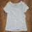 Susina Women's Ruched Burnout T-Shirt Round Neck In White Snow Size S