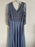 J Kara Women's 3 / 4 Sleeve Geo Beaded Dress Gown 1125NP size 14 dusty Blue $299