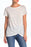 Susina Women's Ruched Burnout T-Shirt Round Neck In White Snow Size S