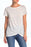 Susina T-shirt froncé pour femme col rond en blanc neige taille S