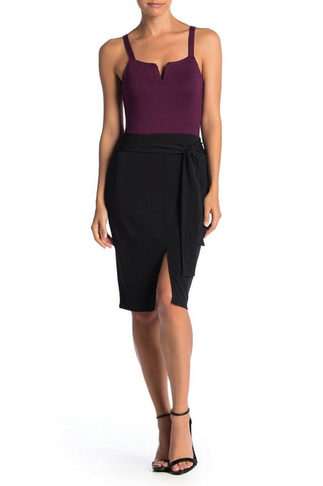 14th & Union Tie Front Knit Skirt In Black Size XL NWT