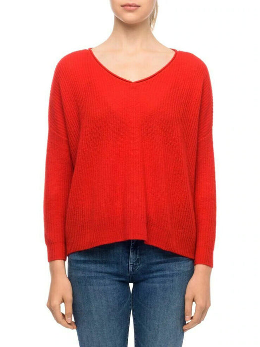 Line Long Sleeve Light Cashmere Sweater Red Size M