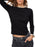 Mango Pull en tricot taille S pour femme, bordure à volants noir, NwT
