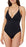 La Blanca Petal Halter Cross-Back One-Piece Solid Swimsuit In Black Size 8