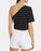 The Range One-Shoulder T-shirt Th1f02us Blouse Size XS Made In Canada in black