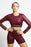 ELEVEN BY VENUS WILLIAMS Long Sleeve Crop Top In Deep Burgundy Size XS