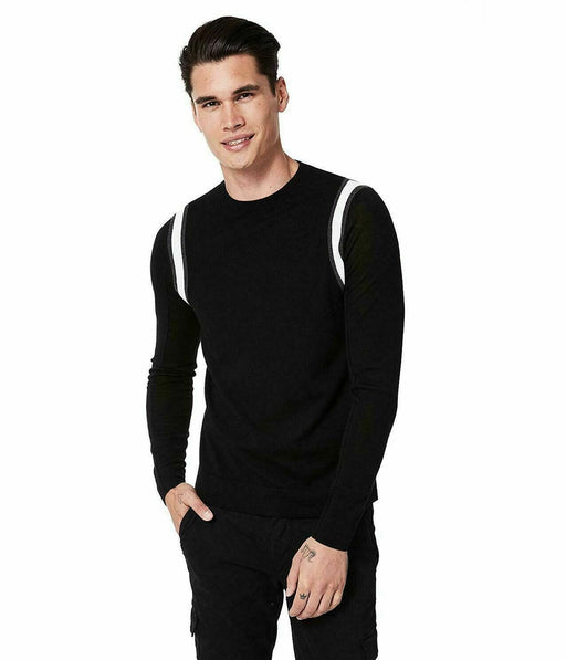 Good Man Brand Men's Extra Fine Merino Sweater In Black/White Color Size L $180