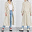 Free People Sweet Melody Natural Stripe Trench Coat  size Small  natural $198