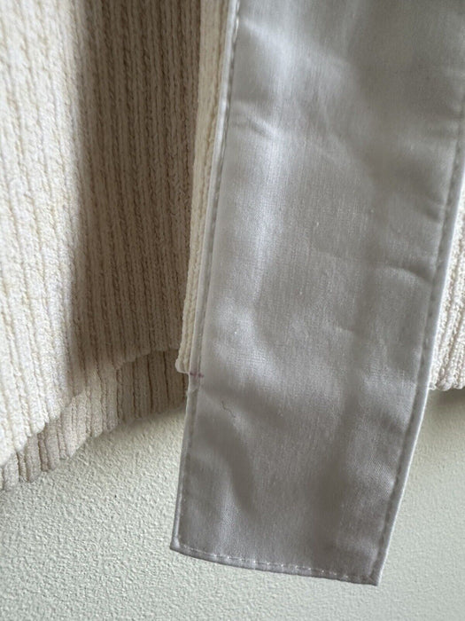 GANNI $445 Knit button Shirt Crystal embellished in Vanilla Ice size L