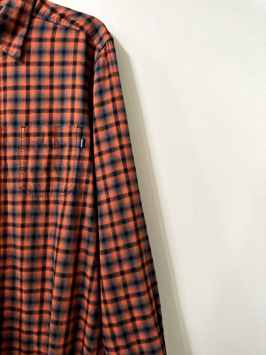 Diesel Men's Checked Long Sleeve Button Up Shirt In Burnt Orange Size L $148