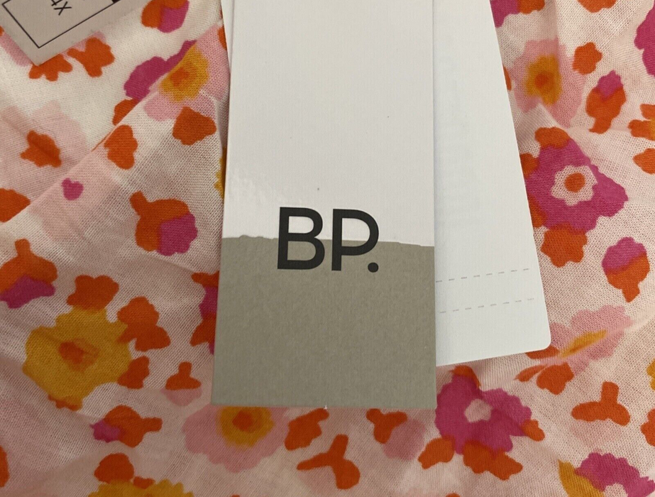 BP. V-Neck Halter Top Floral Crop Top Pink Orange Plus Size 1X