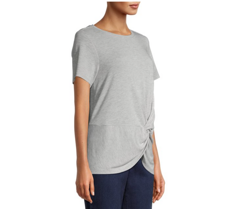 Bobeau Collection by Bobeau Women's mens Gray Short Sleeve T-Shirt plus size 3X