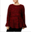 Style & Co Sweater Marl Ruffle sleeve Pullover Red size XXL