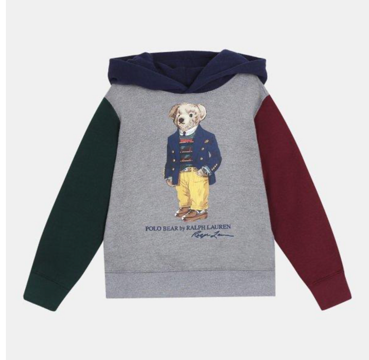 Polo Ralph Lauren Sweat à capuche en polaire à blocs de couleurs Polo Bear pour garçon Gris Taille 3