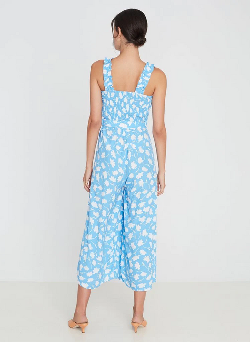 NWT FAITHFULL THE BRAND Dolores Jumpsuit in Leyla Floral Print, Blue, 6US