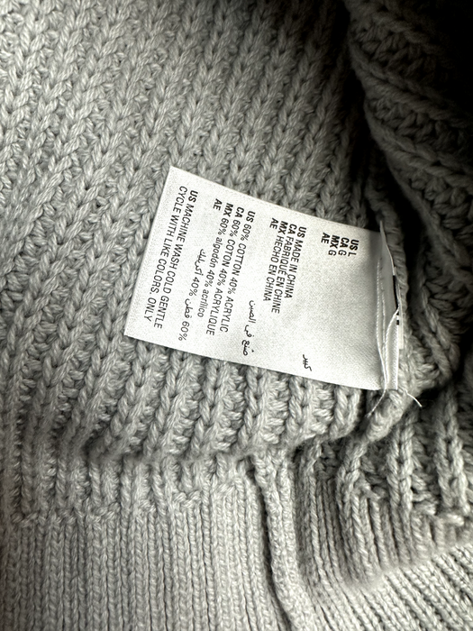 Style & Co Cable Knit V-Neck Fit Sweater Women's Size Large IN GREY