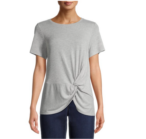 Bobeau Collection by Bobeau Women's mens Gray Short Sleeve T-Shirt plus size 3X