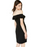 Emerald Sundae Juniors' Off-The-Shoulder Bodycon Dress, Black, XXS