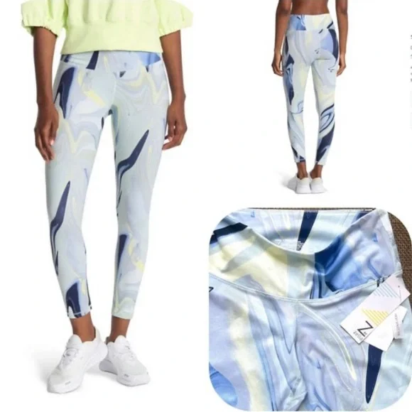 Z BY ZELLA High Waisted Printed Leggings In Light/pastel Blue size S