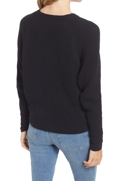 Madewell Women's Maysville V-Neck Button Cardigan Sweater Black Size M NWT