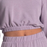 KNOW ONE CARES woman Terry Puff Sleeve crop Top In Lavender size L